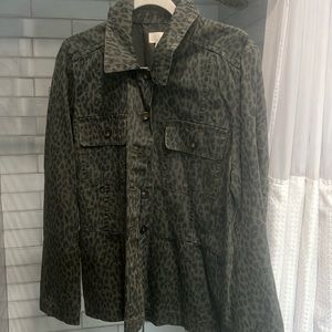 Leopard army green jacket - worn twice